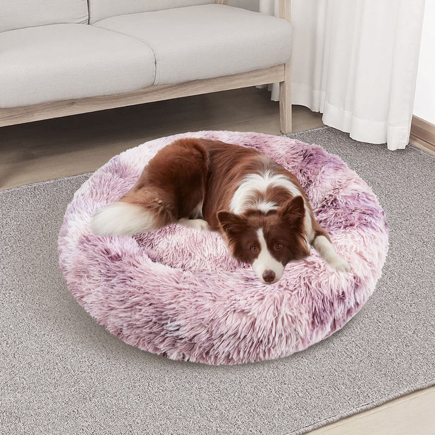 Pawfriends Round Pet Bed 70cm - Soft Polyester, Non-Toxic, Plush Filling