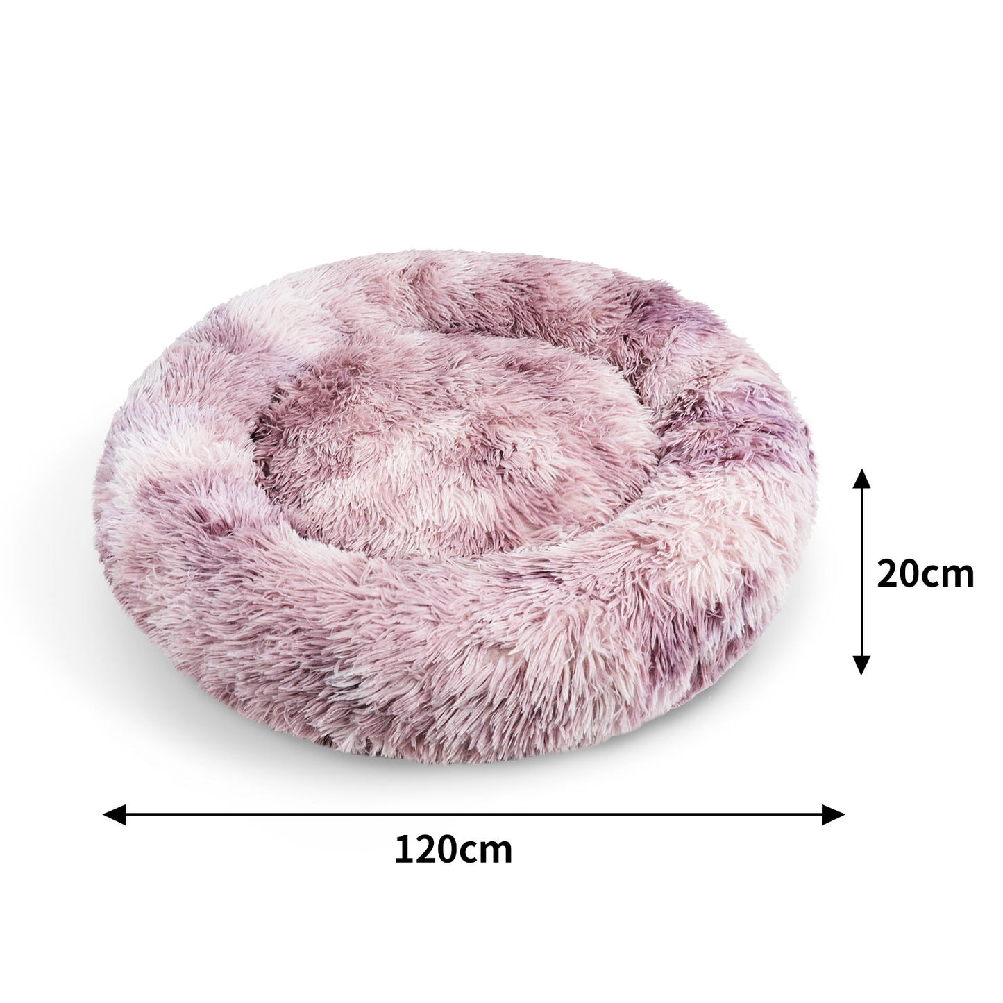 Pawfriends Pet Bed Round XL 120cm Soft Plush Non-Toxic Calming Nest