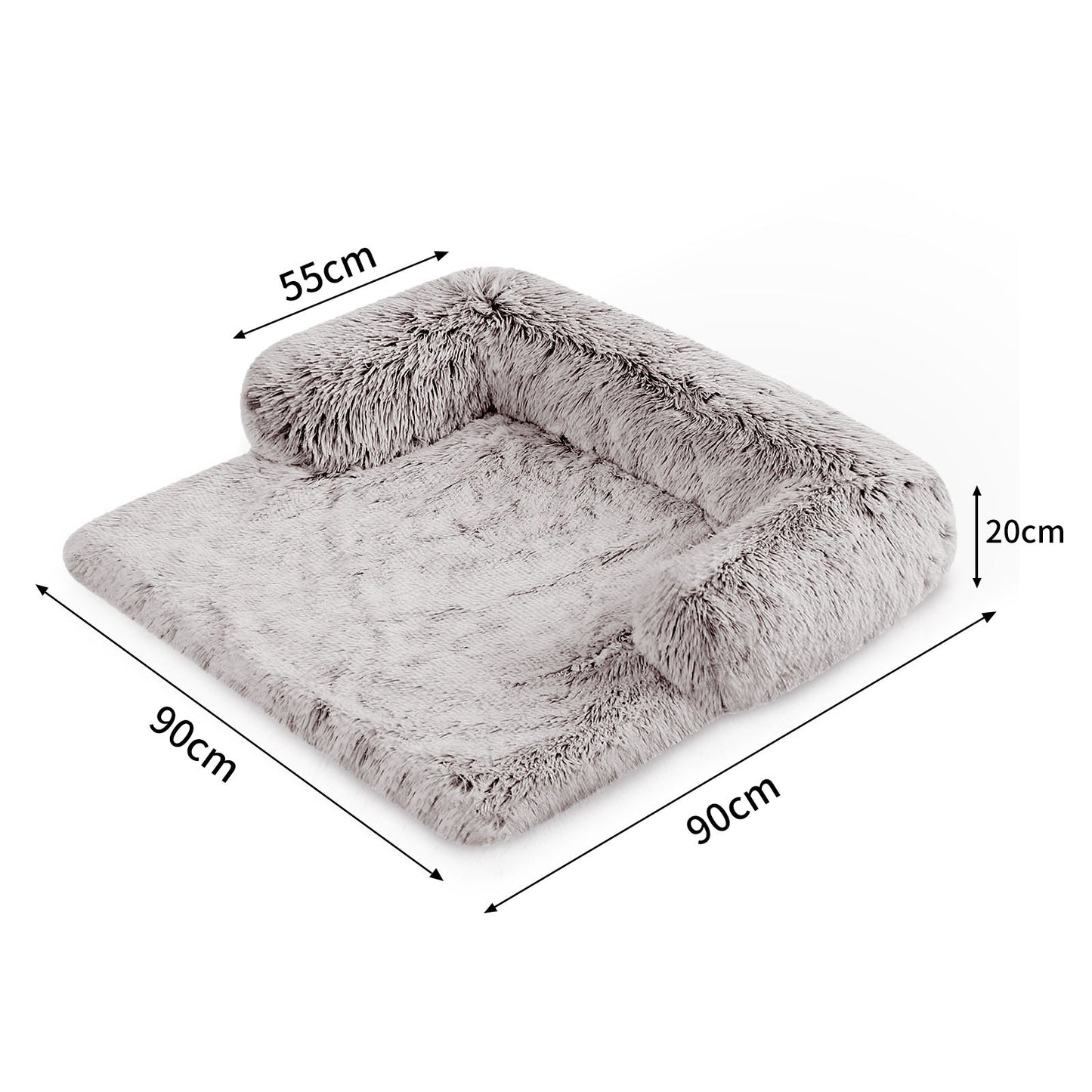 Dog Couch Protector Cushion Plush Mat M - Gradient Brown, Waterproof, Easy Clean