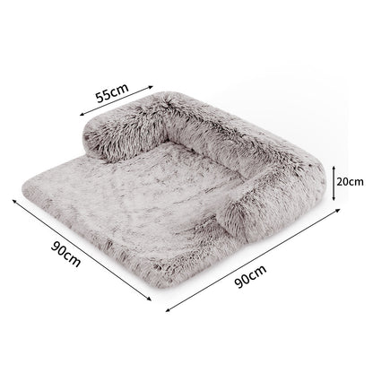 Dog Couch Protector Cushion Plush Mat M - Gradient Brown, Waterproof, Easy Clean