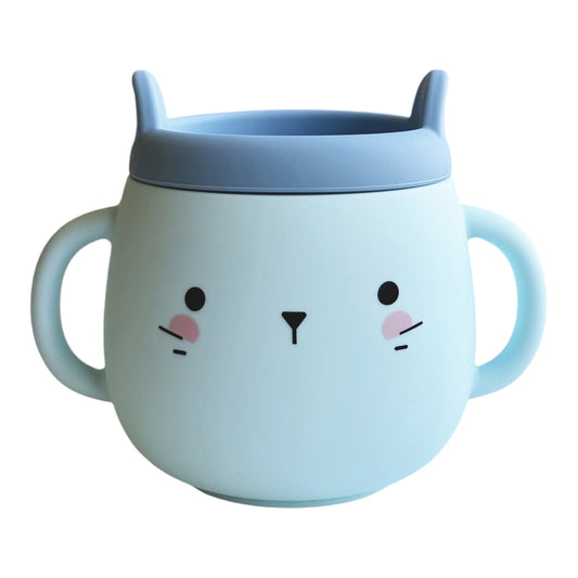 Whisker Wonderland Hydroponic Cat Grass Mug - Blue, Soil-Free, Reusable, Eco-Friendly