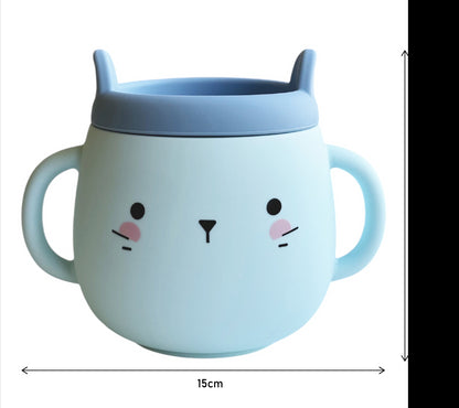 Whisker Wonderland Hydroponic Cat Grass Mug - Blue, Soil-Free, Reusable, Eco-Friendly
