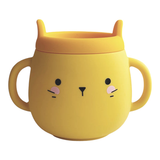 Whisker Wonderland Hydroponic Cat Grass Mug - Yellow, Soil-Free, Reusable
