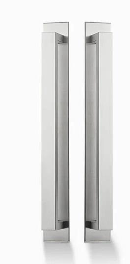 Stylish Stainless Steel Back to Back Pull Handle on Plate Set 580mm x 74mm - SuperSaverAU - view 1