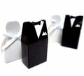 100 Pack of 50 Bride Gown and 50 Groom Tux Wedding Bridal Bomboniere Favor Candy Choc Almond Box - NW - SuperSaverAU - view 1