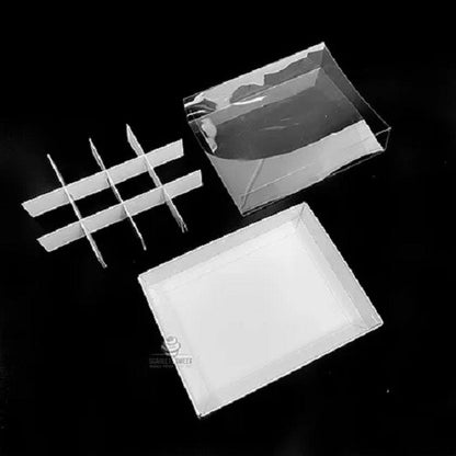 White Card Gift Box - 100 Pack for Chocolates - 12 Compartment Inserts