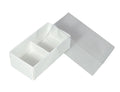 White Card Gift Box 100 Pack - 2 Bay Compartments - 8x4x3cm with Clear Lid - SuperSaverAU - view 1