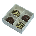 White Card Gift Box 100 Pack - 4 Bay Compartments - 8x8x3cm with Clear Lid - SuperSaverAU - view 3