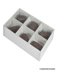 White Card Gift Box 100 Pack - 6 Bay Compartments - 12x8x3cm with Clear Lid - SuperSaverAU - view 6