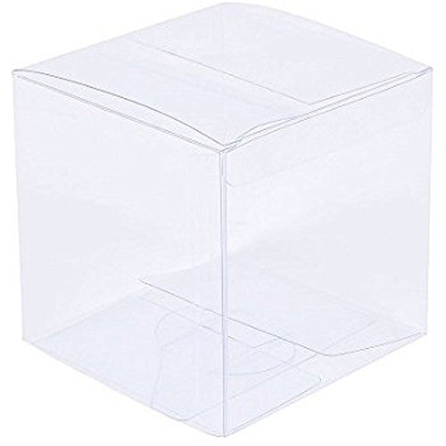 100 Pack Clear PVC Square Cube Box - 10cm Showcase Gift Packaging