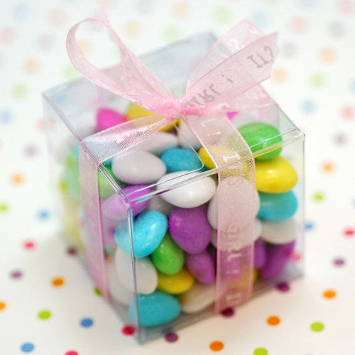 100 Pcs Clear PVC 8cm Cube Gift Boxes - Easy Assembly Wedding Favors - SuperSaverAU - view 5