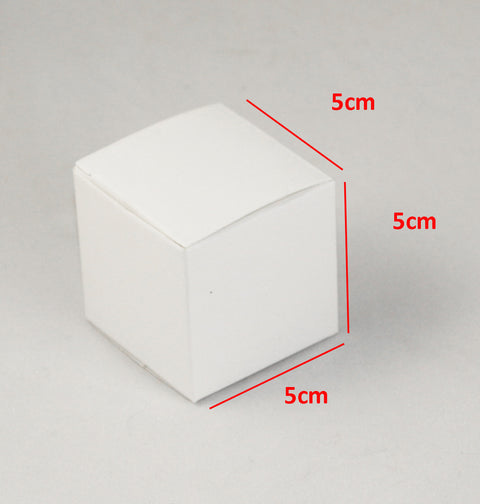 100 Pack of White 5cm Square Cube Card Gift Box - Folding Packaging Small rectangle/square Boxes for Wedding Jewelry Gift Party Favor Model Candy Chocolate Soap Box - SuperSaverAU - view 2