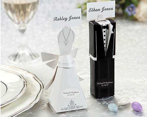 10pk Kate Aspen Bride & Groom Favor Boxes (5 Pairs) for Wedding Bomboniere - SuperSaverAU - view 1