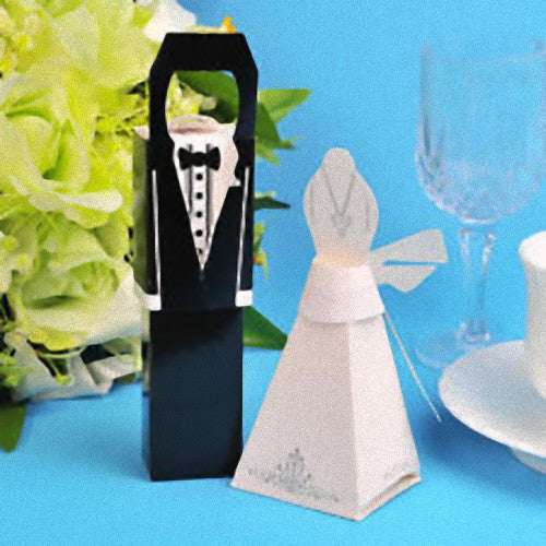 10pk Kate Aspen Bride & Groom Favor Boxes (5 Pairs) for Wedding Bomboniere