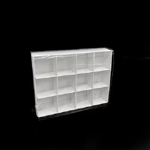 10 pk 12-Bay White Card Gift Box  Clear Lid for Chocolate/Soap 16 x 12 x 3 cm