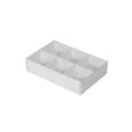 10 Pack of White Card Chocolate Sweet Soap Product Retail Gift Box - 6 Bay Compartments - Clear Slide On Lid - 12x8x3cm - SuperSaverAU - view 3