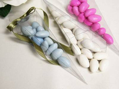 10 pk Clear Pyramid Gift Box Unique Triangle Shape for Favors & Jewelry