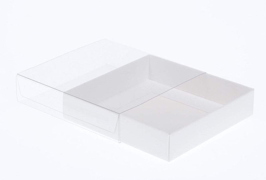 10pk White Square Presentation Box (10x10x2cm) w/ Clear PVC Lid - SuperSaverAU - view 1