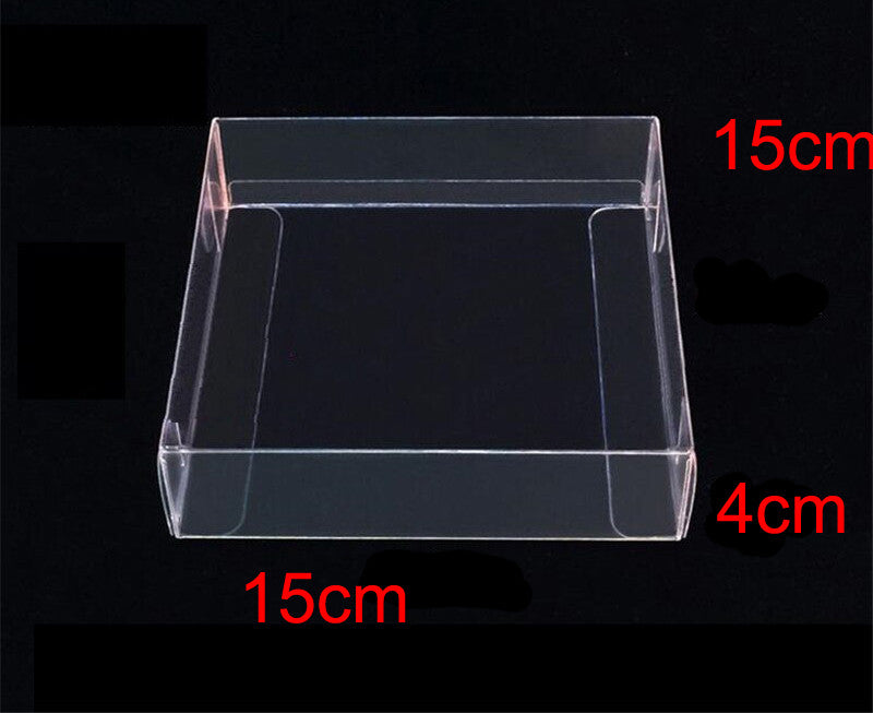 10pk Clear PVC Folding Gift Box (15x15x4cm) Display & Favor Packaging