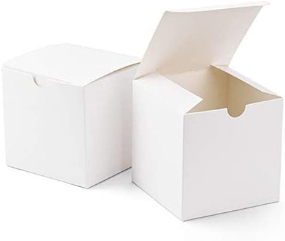 10 pk White Cube Card Gift Box (8x8x8cm): Folding Packaging for Favors/Gifts