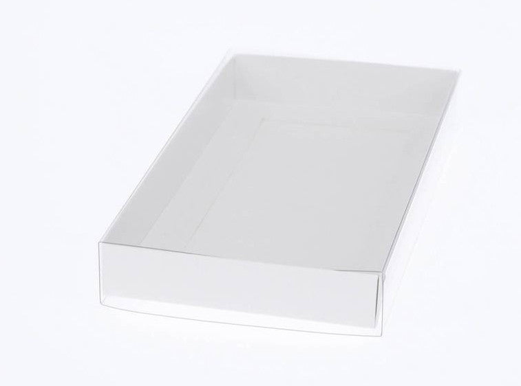10pk Large White Square Gift Box (25 x 25 x 6 cm ) w/ Clear Lid for Hampers/Cakes