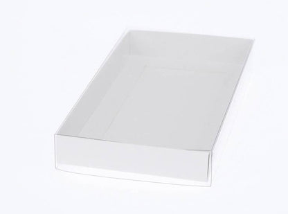 10pk Large White Square Gift Box (25 x 25 x 6 cm ) w/ Clear Lid for Hampers/Cakes