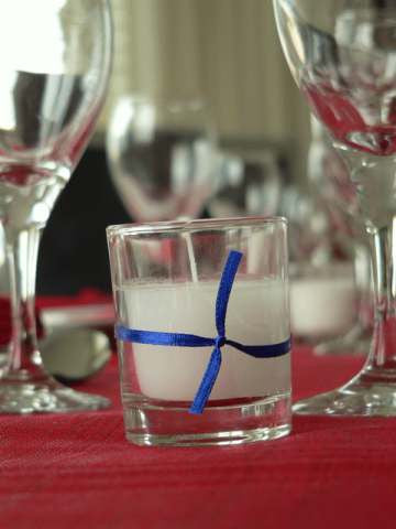25 White Wax Clear Glass Holder Votive Candle - Wedding Event Centrepiece Table Decoration - SuperSaverAU - view 2