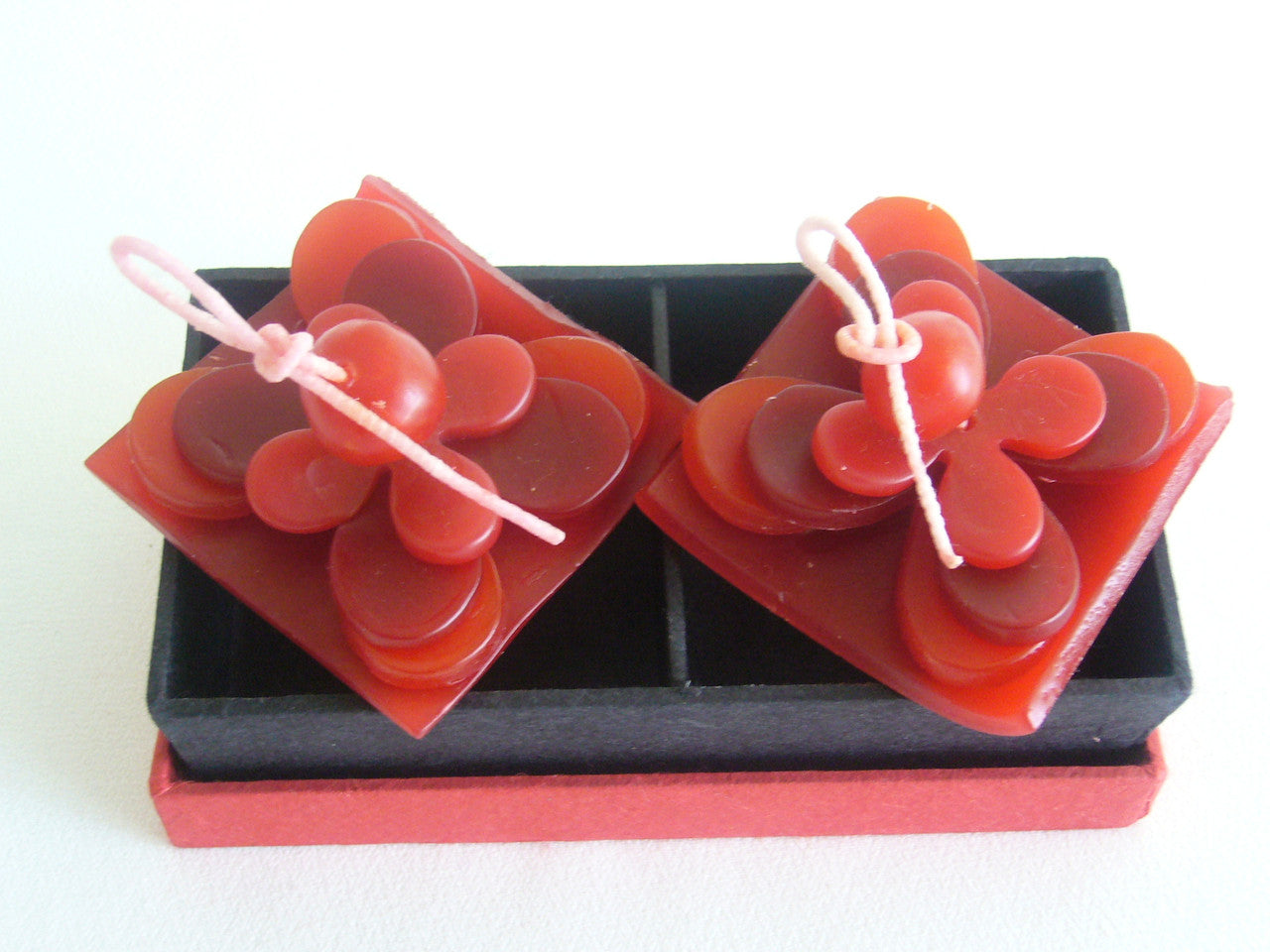 Premium Red Lotus Floating Candles Gift Box Set - 2 Pack