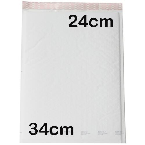 50 Pack White Bubble Padded Envelopes - 340x240mm Self Seal