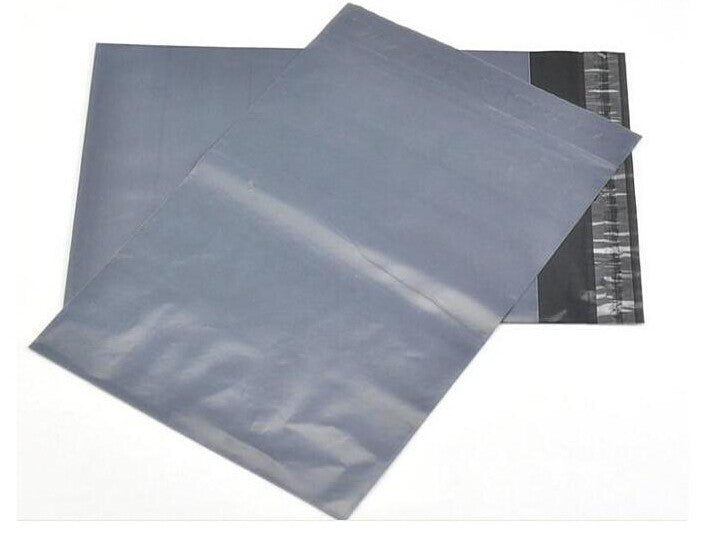 Bulk 100 Grey Plastic Mailing Satchel - 400x300mm Self-Sealing Courier Bags