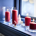 4 Pack Red Wax Pillar Advent Candles Xmas Wedding Party Table Room Centrepiece Decor Graduated sized 6 to 15cm High - SuperSaverAU - view 1