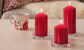 4 Pack Red Wax Pillar Advent Candles Xmas Wedding Party Table Room Centrepiece Decor Graduated sized 6 to 15cm High - SuperSaverAU - view 2