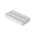 50 Pack of White Card Chocolate Sweet Soap Product Retail Gift Box - 8 bay 3cm Compartments - Clear Slide On Lid - 16x8x3cm - SuperSaverAU - view 1