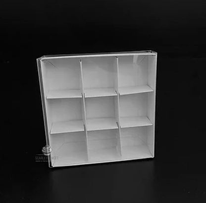 50 Pack White Card Box with Clear Lid - 9 Bay - 12x12x3cm Gift Box