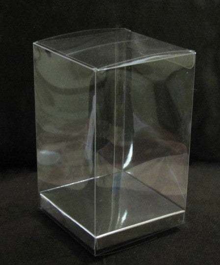50 Pack of 5x8cm Clear PVC Plastic Folding Packaging Small rectangle/square Boxes for Wedding Jewelry Gift Party Favor Model Candy Chocolate Soap Box - SuperSaverAU - view 1