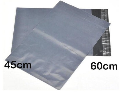 50 Pack Large Grey Plastic Mailing Satchels 600x450mm - Self Seal