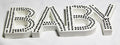White Baby Nursery Sign Plaque Plate 30cm with Diamante Crystals - Newborn Gift - SuperSaverAU - view 1