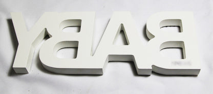 White Baby Nursery 30cm Sign Plaque Plate with Diamantes Newborn Gift Homeware Bedroom Decoration Wall Art