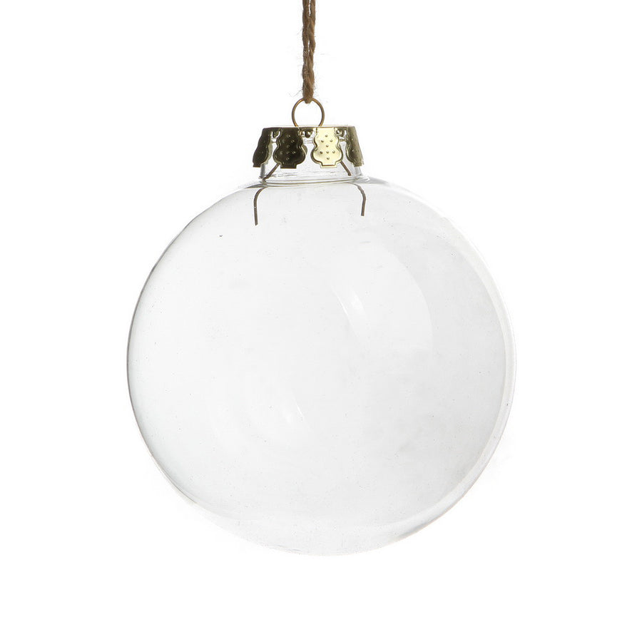 50 Bulk Buy Pack of Glass Bauble 10cm Diameter Round Clear with Silver Cap - table or tree centrepice personal memory theme craft gift - SuperSaverAU - view 1