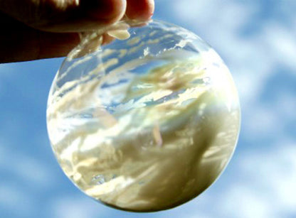 4 x Glass Bauble 8cm Diameter Round Clear with Silver Cap