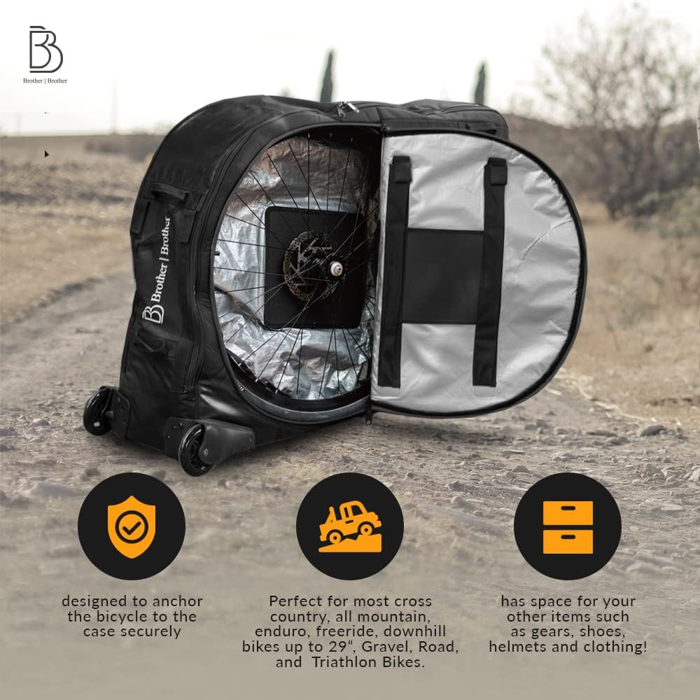 BROTHER BROTHER Bike Travel Bag Case Plane Boat Shipping Transport, Fits Cross Country All Mountain Bike, MTB, TT, Road Triathlon Bike 29er 700c - SuperSaverAU - view 12