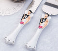 Bride and Groom Wedding Cake Server Set - Silver-Plated Knife & Server, Boxed - SuperSaverAU - view 2