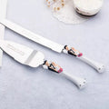 Bride and Groom Wedding Cake Server Set - Silver-Plated Knife & Server, Boxed - SuperSaverAU - view 3