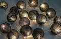 1 Set of 20 LED Black 5cm Cotton Ball Battery Powered String Lights Christmas Gift Home Wedding Party Bedroom Decoration Outdoor Indoor Table Centrepiece - SuperSaverAU - view 2