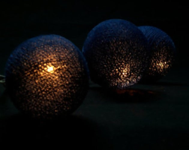 1 Set of 20 LED Black 5cm Cotton Ball Battery Powered String Lights Christmas Gift Home Wedding Party Bedroom Decoration Outdoor Indoor Table Centrepiece - SuperSaverAU - view 3