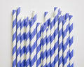 1000 Bulk Blue White Striped Biodegradable Paper Drinking Straws - Eco-Friendly - SuperSaverAU - view 1