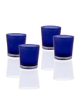 Premium Votive Tealight Candle Holders - Blue Frosted Glass, 10 Pack