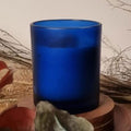 Premium Votive Tealight Candle Holders - Blue Frosted Glass, 20 Pack