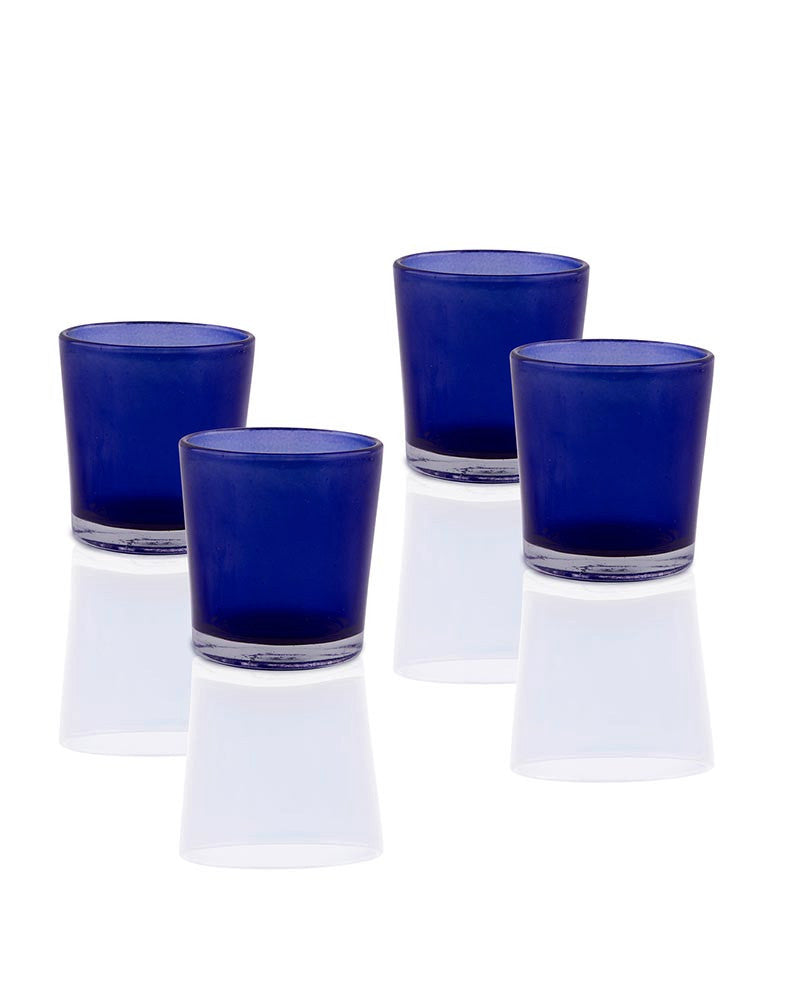 Premium Votive Tealight Candle Holders - Blue Frosted Glass, 40 Pack