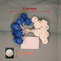 1 Set of Blue n White 5cm Rattan Cane 50 Ball Battery Powered LONG 5m String Lights Christmas Gift Home Wedding Party Bedroom Decoration Table Centrepiece - SuperSaverAU - view 4